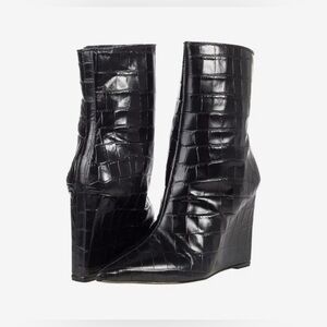 New Schutz Asya Black Size 9.5 M Heels Wedge Boots